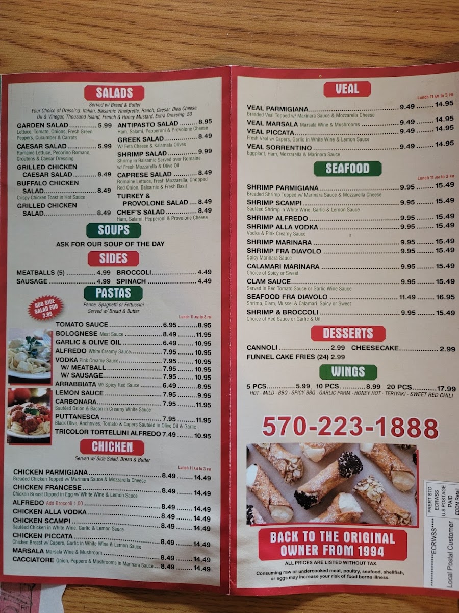 Pizzaro's Menu - Image 2