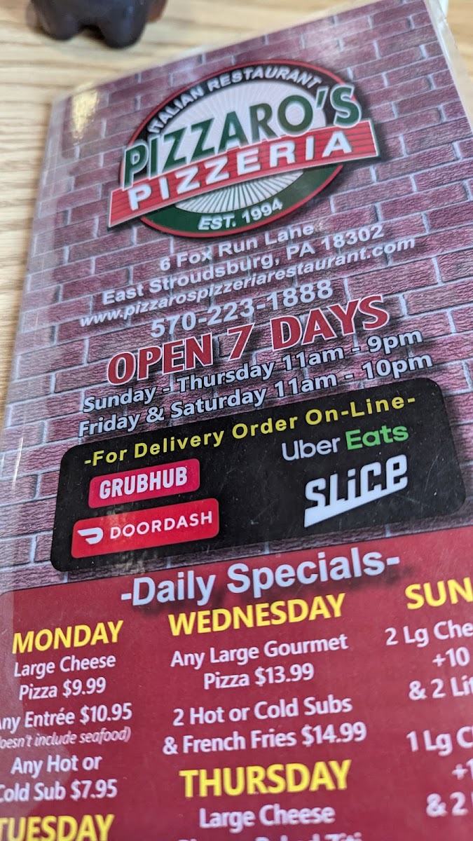 Pizzaro's Menu - Image 6